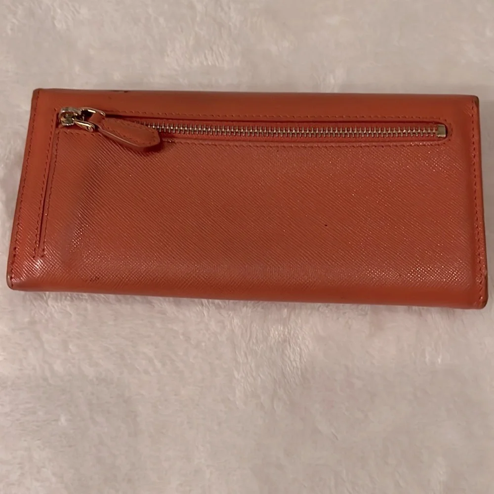 Authentic Orange Prada Wallet - Picture 4 of 16
